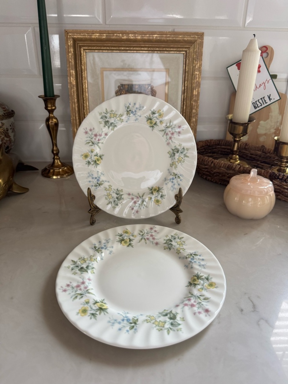 Vintage SPRING VALLEY by Minton Salad Plate 8" Made in England Set of 2
